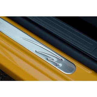 Накладки на пороги 500 (OmsaLine, 2 шт., нержавейка) Fiat 500/500L 2013-2022 гг. фото 4