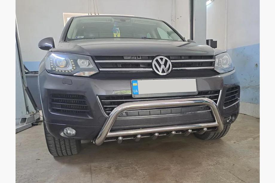 Volkswagen Touareg 2010-2018 гг. Кенгурятник WT003 (нержавейка) Image