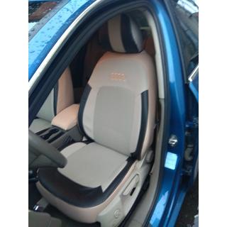 Авточехлы (Экокожа↗Ткань, Premium) Audi A4 B8 2007-2015 гг. фото 2