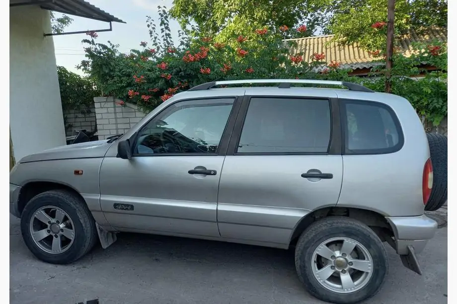 Chevrolet Niva 1998-2020 гг. Хромированные Рейлинги Пластиковые ножки Фото 2