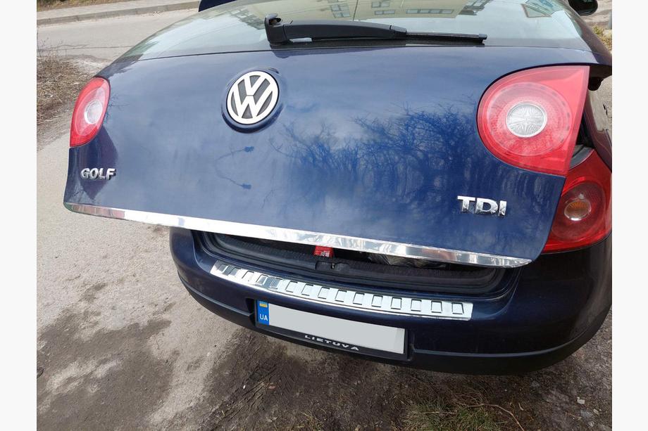 Volkswagen Golf 5 2003-2009 гг. Накладка на багажник нержавейка Carmos - Турецкая Нержавеющая Сталь Фото 3