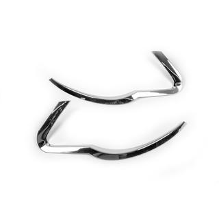 Хром Накладки Передние Фонари 2008-2011 (2 шт., пластик) Volkswagen Touareg 2002-2010 гг. фото 3