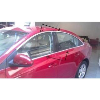 Полный комплект окантовки окон (для версии Sedan, нержавейка) Chevrolet Cruze 2009-2015 гг. фото 2