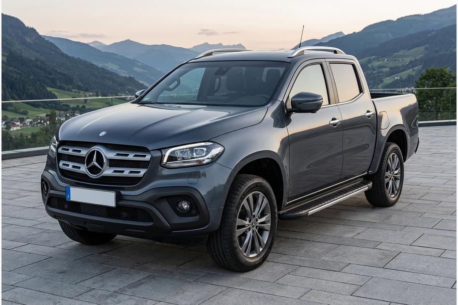 Mercedes X class 2017-2020 гг. Боковые Подножки Bosphore Grey (2 шт., Алюминий) Image