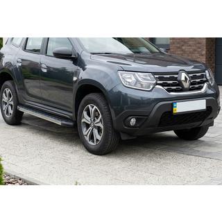 Боковые пороги DURU (2 шт, алюминий) Dacia Duster 2018-2024 гг. фото 1