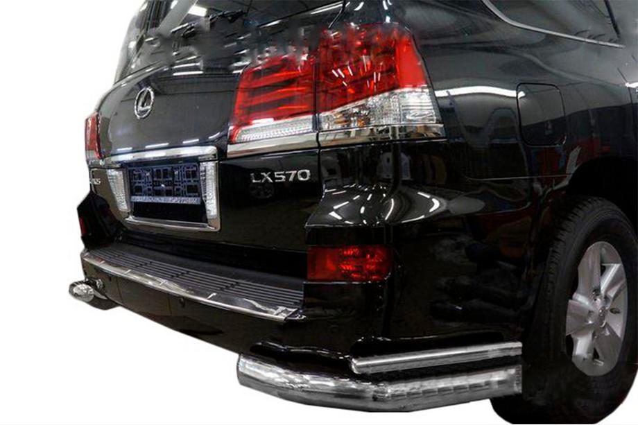 Lexus LX570/450d 2008-2022 гг. Задние двойные угловые дуги (нерж) Image