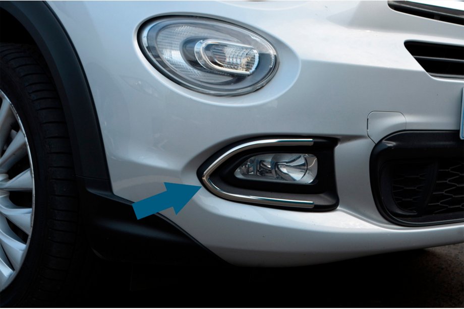 Fiat 500X 2014-2024 гг. Накладки на Противотуманные Фары (Нержавейка) Image