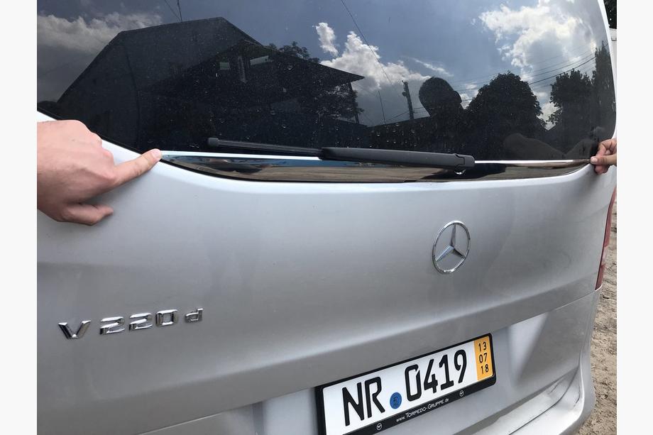 Mercedes Vito/V-class W447 2014- гг. Молдинг заднего стекла (малое стекло) нержавейка Фото 6