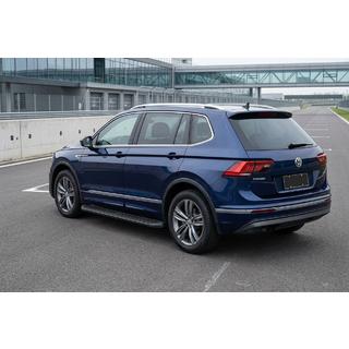 Боковые Подножки Tayga Black (2 шт., Алюминий) Volkswagen Tiguan 2016-2023 гг. фото 1
