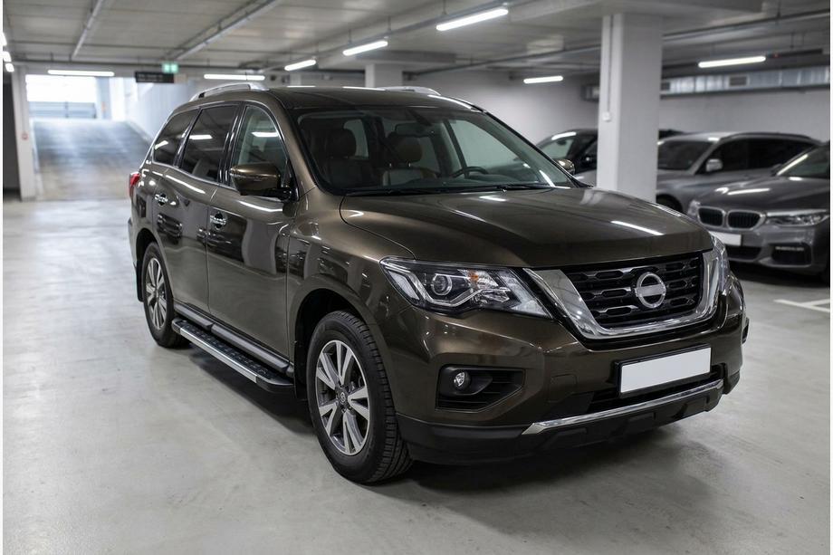 Nissan Pathfinder R52 2012-2021 гг. Боковые Подножки RedLine V1 (2 шт, Алюминий) Фото 1