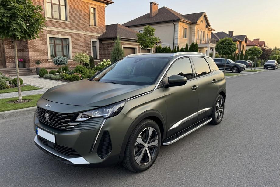 Peugeot 3008 2016-2023 гг. Боковые Подножки Tayga Grey (2 шт, Алюминий) Image