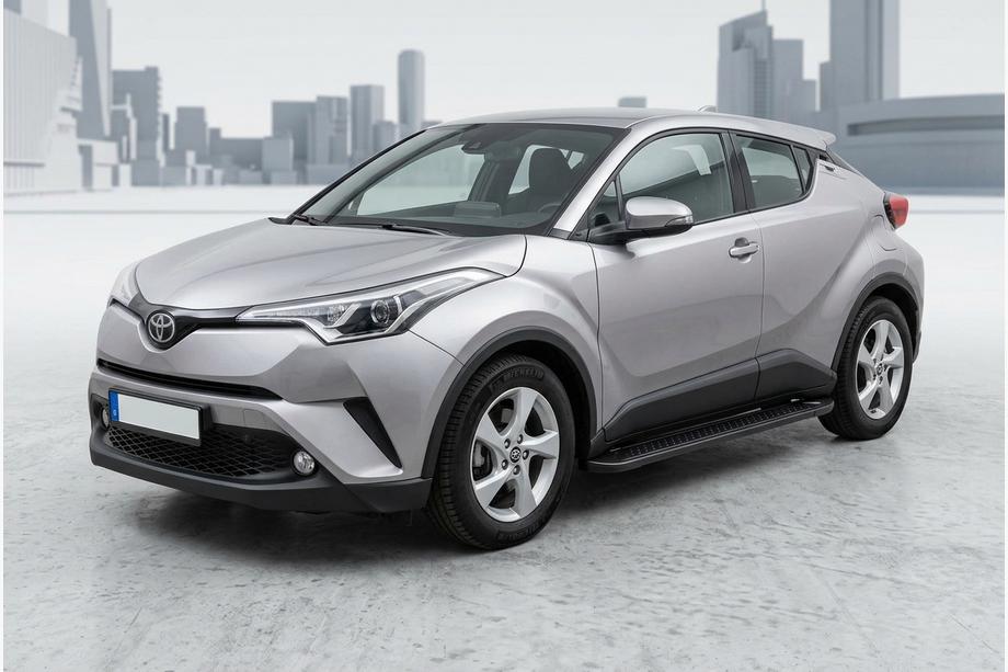Toyota C-HR 2016-2023 гг. Боковые Подножки Allmond Black (2 шт., алюминий) Image