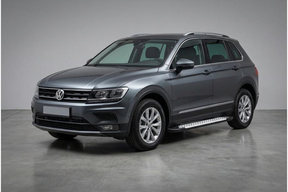 Volkswagen Tiguan 2016-2023 гг. Боковые пороги Allmond Grey (2 шт., алюминий) Фото 1