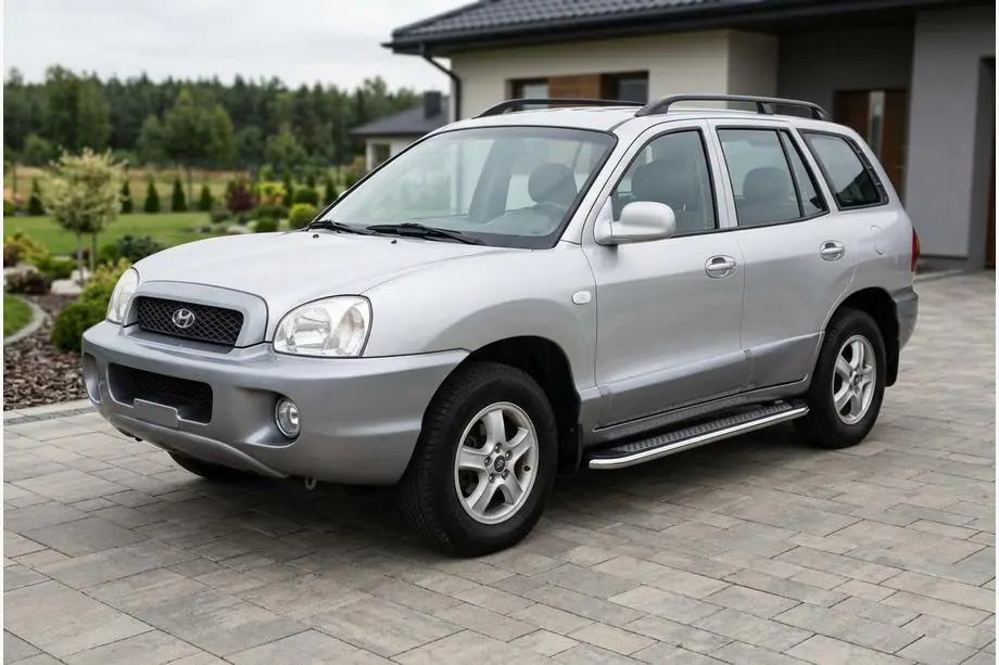 Hyundai Santa Fe 1 2000-2006 гг. Боковые Подножки Maydos V2 (2 шт., Алюминий и Нержавейка) Фото 1