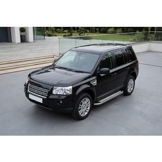 Боковые Подножки Maydos V2 (2 шт., Алюминий и Нержавейка) Land Rover Freelander II 2006–2014 гг. фото 1
