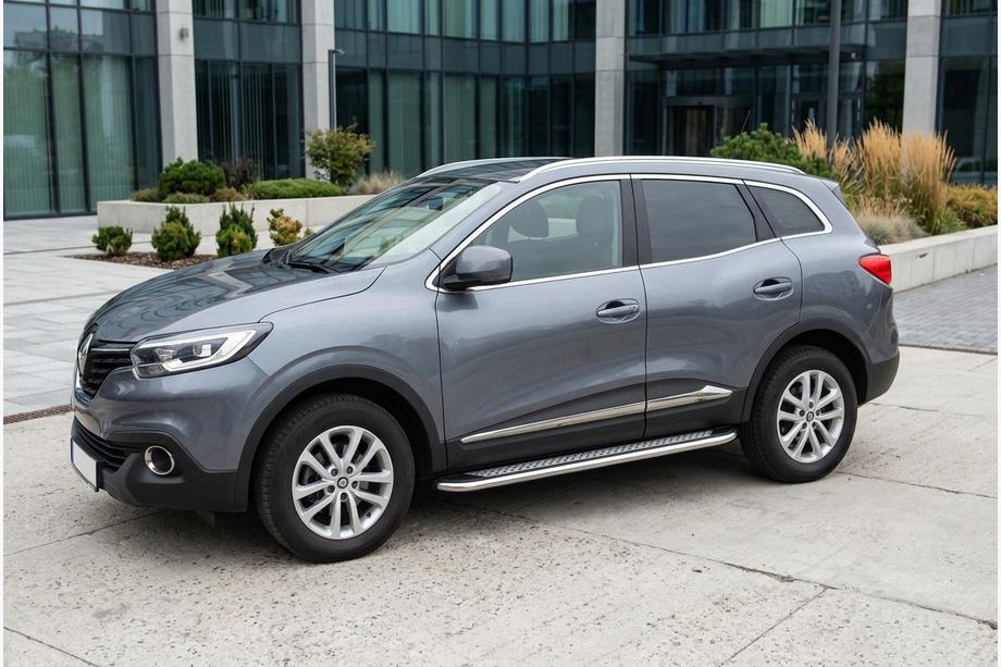 Renault Kadjar 2015-2022 гг. Боковые Подножки Maydos V2 (2 шт., Алюминий и Нержавейка) Image