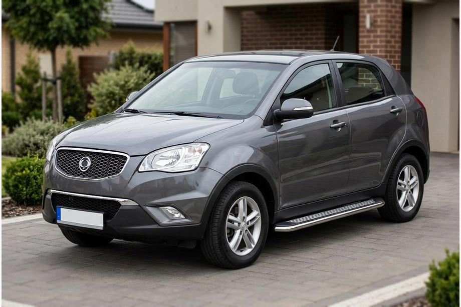 SsangYong Korando 2010-2019 гг. Боковые Подножки Maydos V2 (2 шт., Алюминий и Нержавейка) Фото 1