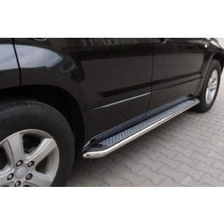 Боковые Подножки Maydos V2 (2 шт., Алюминий и Нержавейка) Suzuki Grand Vitara 2005-2017 гг. фото 1