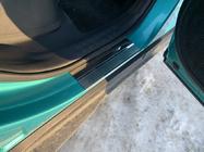 Toyota C-HR 2016-2023 гг. Накладки на пороги Nataniko (4 шт., нержавейка) Premium - Лента 3M, 0.8 мм фото 5