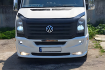 Volkswagen Crafter 2006-2016 гг. Накладка на передний бампер 2012↗ (Era прямой, под покраску) фото 6