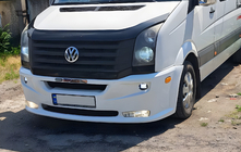 Volkswagen Crafter 2006-2016 гг. Накладка на передний бампер 2012↗ (Era прямой, под покраску) фото 7