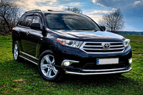 Toyota Highlander 2008-2013 гг. Передняя защита ST008 (2010-2013, нержавейка) фото 2