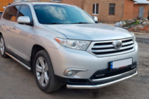 Toyota Highlander 2008-2013 гг. Передняя защита ST008 (2010-2013, нержавейка) фото 2