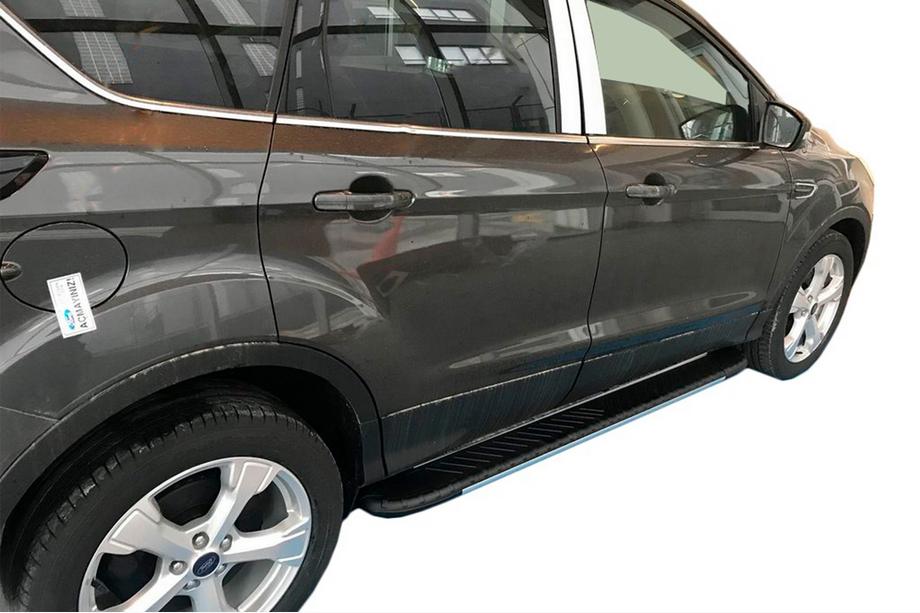 Ford Kuga/Escape 2013-2019 гг. Боковые пороги Bosphorus Grey (2 шт., алюминий) Image