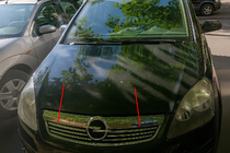 Opel Zafira B 2005–2011 гг. Хромированные Накладки на Решетку (6 шт, Нержавеющая Сталь) фото 1