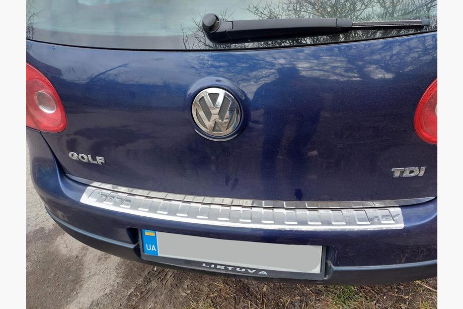 Volkswagen Golf 5 2003-2009 гг. Накладка на задний бампер Carmos нержавейка Универсал Фото 7