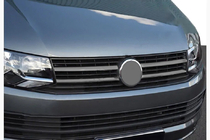 Volkswagen T6 2015-2024 гг. Накладки на решетку Черный Хром 2015-2019 (4 шт, нерж сталь) фото 1