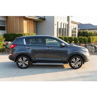 Боковые Подножки Maydos V2 (2 шт., Алюминий и Нержавейка) Kia Sportage 2010-2015 гг. фото 1