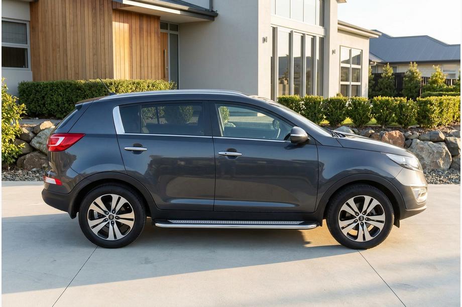 Kia Sportage 2010-2015 гг. Боковые Подножки Maydos V2 (2 шт., Алюминий и Нержавейка) Фото 1