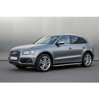 Боковые Подножки Maydos V2 (2 шт., Алюминий и Нержавейка) Audi Q5 2008-2017 гг. фото 1