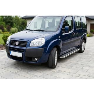 Боковые Подножки Maydos V2 (2 шт., Алюминий и Нержавейка) Fiat Doblo I 2005-2010 гг. фото 1