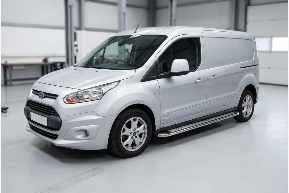 Ford Connect 2014-2021 гг. Боковые Подножки Maydos V2 (2 шт., Алюминий и Нержавейка) Макси база Фото 1