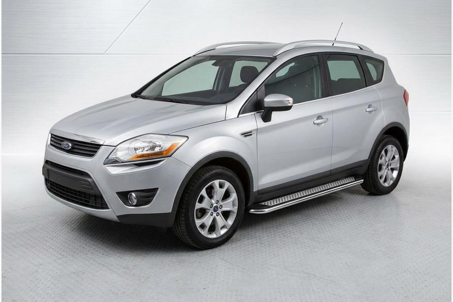 Ford Kuga 2008-2013 гг. Боковые Подножки Maydos V2 (2 шт., Алюминий и Нержавейка) Фото 1