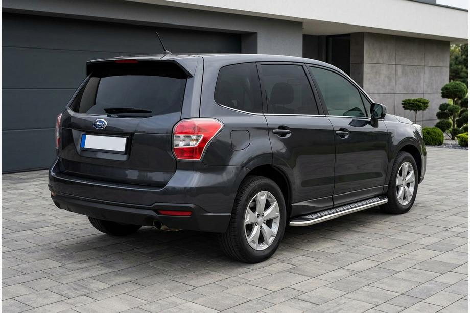 Subaru Forester 2013-2018 гг. Боковые Подножки Maydos V2 (2 шт., Алюминий и Нержавейка) Фото 1