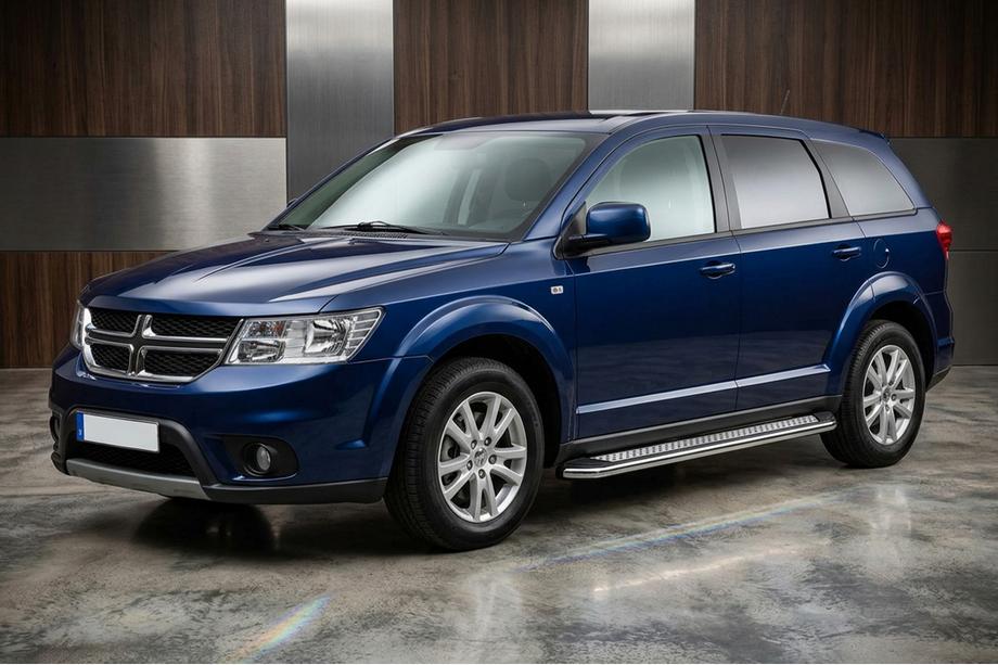 Dodge Journey 2008-2020 гг. Боковые Подножки Maydos V2 (2 шт., Алюминий и Нержавейка) Image