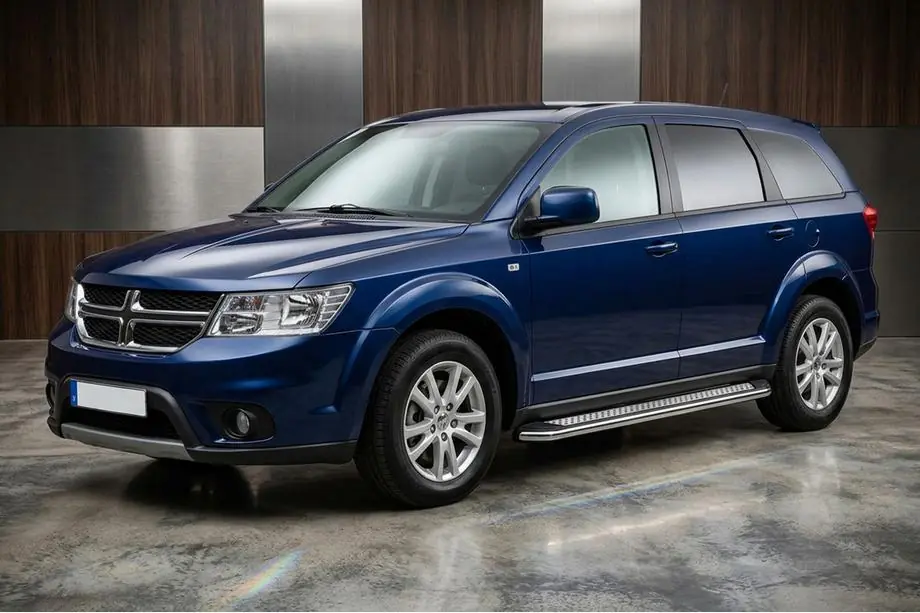 Dodge Journey 2008-2020 гг. Боковые Подножки Maydos V2 (2 шт., Алюминий и Нержавейка) Image