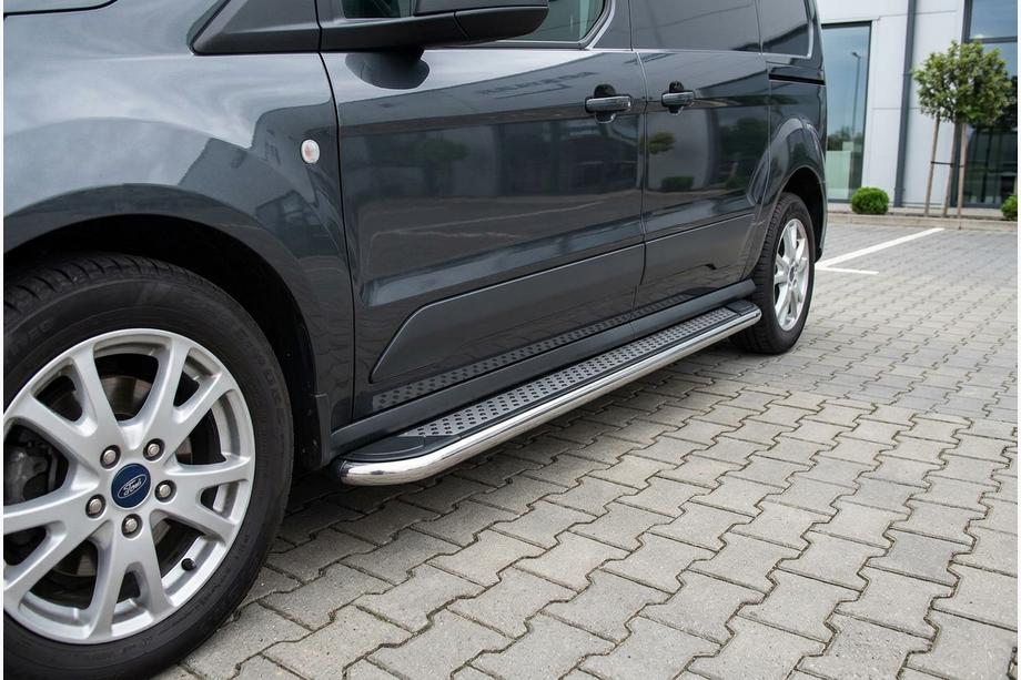 Ford Connect 2010-2013 гг. Боковые Подножки Maydos V2 (2 шт., Алюминий и Нержавейка) Фото 1