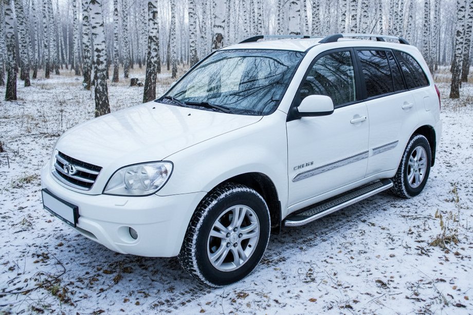 Chery Tiggo 1 2005-2016 гг. Боковые Подножки Maydos V2 (2 шт., Алюминий и Нержавейка) Фото 1