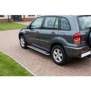 Боковые Подножки Maydos V2 (2 шт., Алюминий и Нержавейка) Toyota Rav 4 2001-2005 гг. фото 1