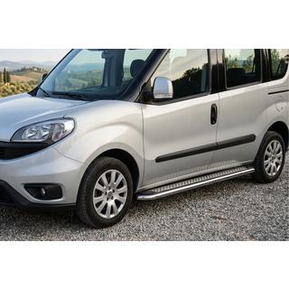 Боковые Подножки Maydos V2 (2 шт., Алюминий и Нержавейка) Fiat Doblo II 2010-2022 гг. фото 1