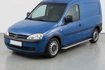 Opel Combo 2002–2012 гг. Боковые Подножки Maydos V2 (2 шт., Алюминий и Нержавейка) фото 1