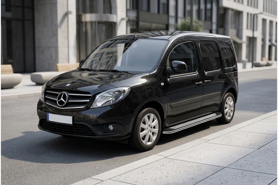 Mercedes Citan 2013-2021 гг. Боковые Подножки Maydos V2 (2 шт., Алюминий и Нержавейка) Фото 1