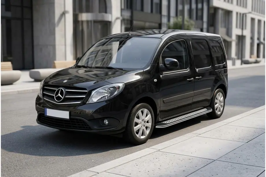 Mercedes Citan 2013-2021 гг. Боковые Подножки Maydos V2 (2 шт., Алюминий и Нержавейка) Фото 1