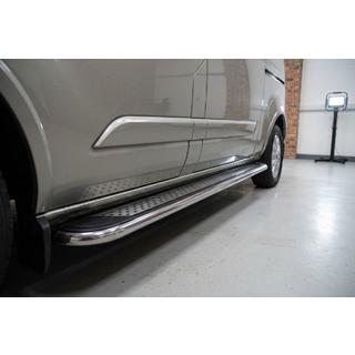Боковые Подножки Maydos V2 (2 шт., Алюминий и Нержавейка) Ford Custom 2013-2022 гг. фото 1