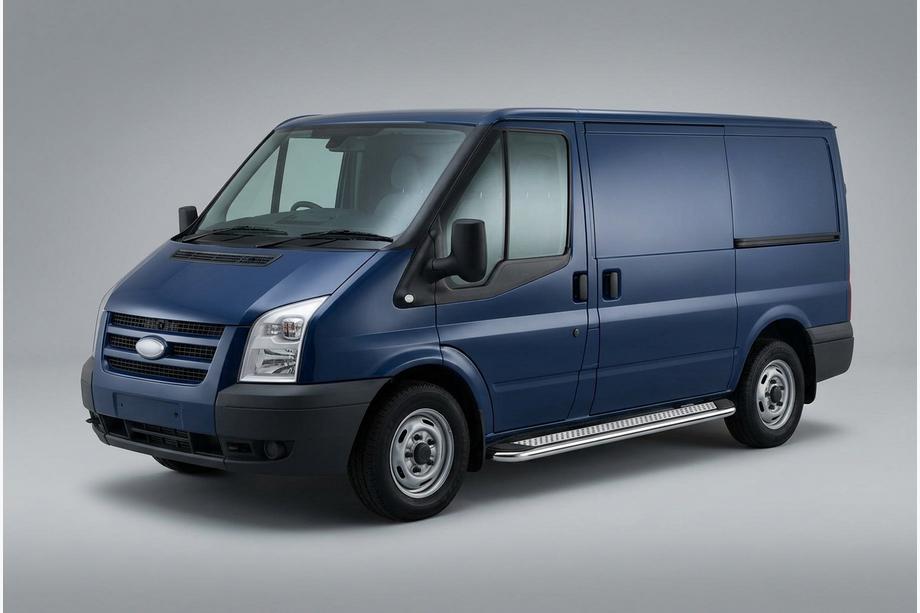 Ford Transit 2000–2014 гг. Боковые Подножки Maydos V2 (2 шт., Алюминий и Нержавейка) L1 (короткая) Фото 1