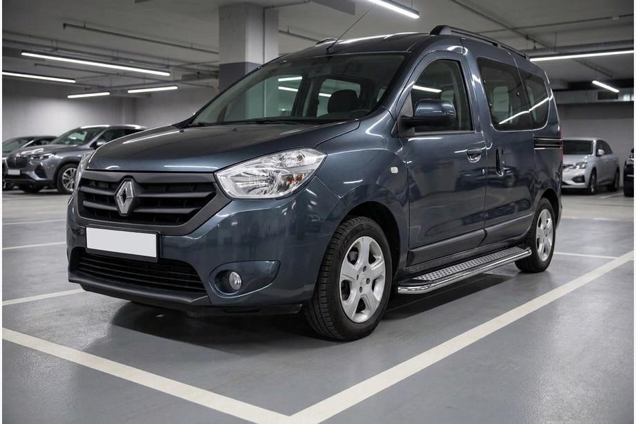 Dacia Dokker 2013-2022 гг. Боковые Подножки Maydos V2 (2 шт., Алюминий и Нержавейка) Фото 1